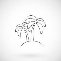 Plam Tree Drawing Easy, One Line Palm Tree, Simple Palm Tree Drawing, Palm Tree Outline Tattoo, Palm Tree Tattoo Stencil, Palm Tree Line Drawing, Simple Palm Tree Tattoo, Line Art Palm Tree, Palm Tree Line Art