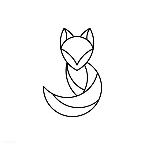 Simple Fox Tattoo, Fox Line Drawing, Fox Line Art, Fox Vector, Cat Animation, Fox Tattoo Design, Geometric Fox, Fox Images, Animal Vector