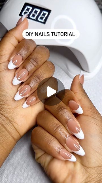 MIRRIAM| Fashion Beauty Travel on Instagram: "DIY nail tutorial. Products linked in bio. Nails can last up to 3 weeks. Nail salon where 👀 You can do it all by yourself lol #diybeauty #diynails #nailsathome #pressonnails #diyqueen" How To Install Press On Nails, Diy French Manicure At Home, At Home Acrylic Nails Diy, Press On Nails Tutorials, How To Do French Tips Nails At Home, Diy French Tip Nails, Diy Gel Nails At Home, Diy Wedding Nails, Diy Press On Nails