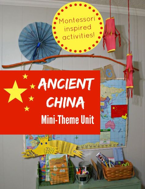 Ancient China Mini-Theme Unit with Montessori-inspired Activities China Projects For Kids, Ancient China Projects, Ancient China Activities, The Magic Treehouse, China For Kids, Tapestry Of Grace, Pre Reading Activities, Chop Sticks, 6th Grade Social Studies