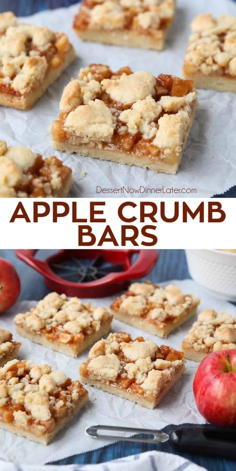 Apple Crumb Bars Taste Of Home, Apple Bars With Pie Filling, Freezer Friendly Dessert Bars, Apple Crumb Bars Easy, Caramel Apple Crumb Bars, Apple Strudel Bars, Apple Pie Shortbread Bars, Apple Crumb Bars Streusel Topping, Apple Desserts Using Apple Pie Filling