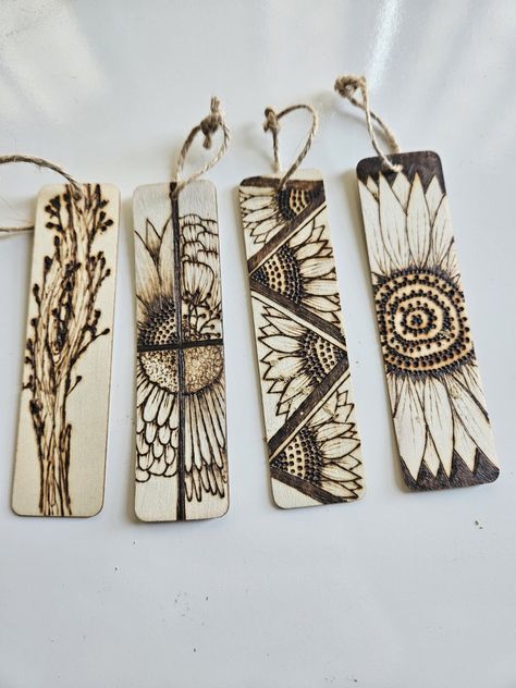 Four more #woodburned bookmarks being shipped out today! It's the perfect season to cuddle up with a good book & a cup of coffee. Click to shop bookmarks and #wooden coasters 🍂 #bookworm #woodenbookmarks Bookmark Drawing, Reading Hobby, Barn Wood Art, Wooden Bookmarks, Wood Burn Designs, Woodburning Projects, Wood Burning Crafts, Bookmarks Kids, Craps