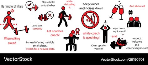 Gym Etiquette Signage, Gym Rules, Png Images, Illustrator, Gym, Quick Saves