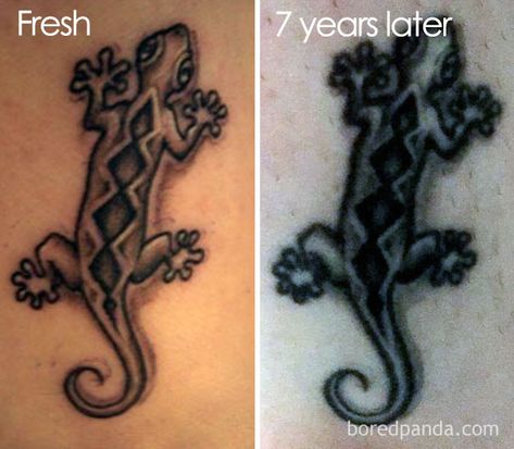 Thinking Of Getting A Tattoo? These 35 Pics Reveal How Tattoos Age Over Time Faded Tattoo, Daffodil Tattoo, Skeleton Hand Tattoo, Intricate Tattoo, Healing Tattoo, Detailed Tattoo, Old Tattoos, Up Tattoos, Cover Up Tattoos