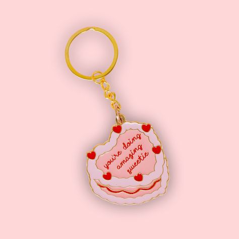 Metal Packaging, Enamel Keychain, Tiny Gifts, Notebook Stickers, Pink Bubbles, Keychain Design, Heart Keychain, Kris Jenner, Keychain Gift