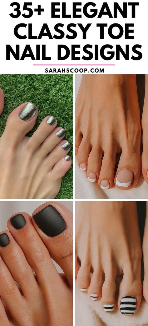 Experience the finest in sophisticated pedicure fashion with these 35+ elegant and classy toe nail designs that perfectly blend attractiveness and style. #Nails #NailDesigns #NailArt Minimal Pedicure Design, Pedicure For Black Tie Event, Pedicure For Wedding Guest, Pedicure Ideas Wedding Guest, Pedicure Ideas Elegant, Taupe Pedicure Toenails, Formal Pedicure, Classy Pedicure Colors, Trendy Pedicure 2024