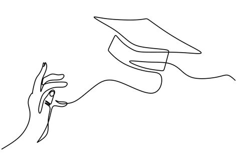 One line drawing group of young happy graduate hand's college student jump while throwing the graduation cap. A male express to celebrate his school graduation. Education celebration concept Graduation Cap Drawing, Graduation Drawing, Drawing Group, Graduation Wallpaper, Cap Drawing, Graduation Images, Drawing Line Art, Graduation Art, طابع بريدي