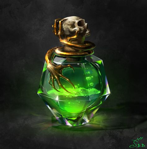 Vera Velichko #potions #Poison #skull #liquid #alchemy #1080P #wallpaper #hdwallpaper #desktop Green Potion, Magic Bottles, Fantasy Props, Tanah Liat, Game Props, Potion Bottle, Magic Art, Fantasy Rpg, 판타지 아트