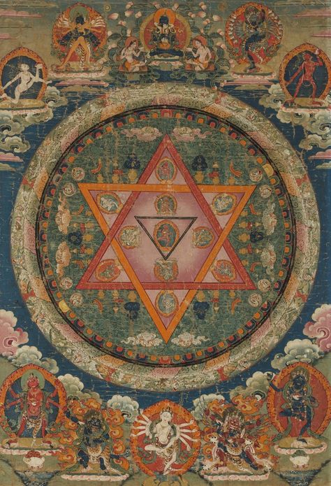 Mandala of Vajrayogini (Buddhist Deity) - (Indrabhuti Tradition) (Himalayan Art) Southeast Asian Art, Tibetan Mandala, Tantra Art, Buddhist Symbols, Southeast Asian Arts, Mandala Canvas, Thangka Painting, Tibetan Art, Tibetan Buddhism