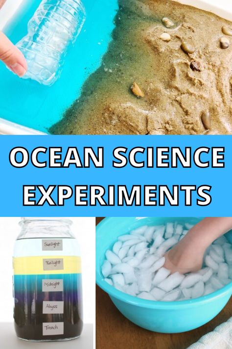 Here are some enjoyable ocean science experiments perfect for preschoolers that will help them explore and discover more about our oceans! Ocean Science Experiments For Elementary, Ocean Themed Science Experiments, Fourth Grade Science Experiments, Ocean Science Experiments Preschool, Ocean Cooking Activities For Kids, Ocean Science Experiments For Kids, Ocean Tides Activity, Ocean Experiments, Ocean Science Experiments