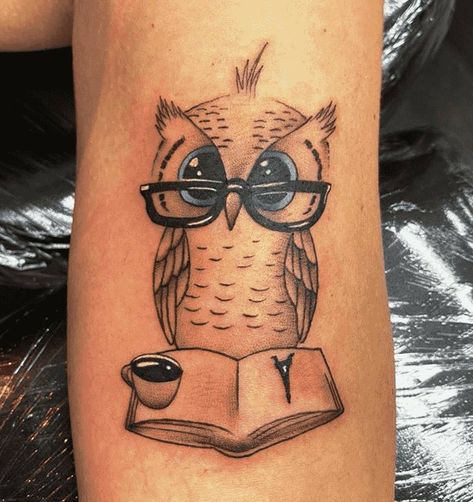 Tiny Owl Tattoo, White Owl Tattoo, Owl Thigh Tattoos, Baby Owl Tattoos, Book Inspired Tattoos, Cute Owl Tattoo, Blue Rose Tattoos, Ankle Tattoos For Women, Bunny Tattoos