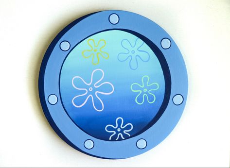 Porthole Painting, Spongebob Porthole, Spongebob Window Painting, Spongebob Window, Art Spongebob, Etsy Paintings, Spongebob Drawings, سبونج بوب, Spongebob Painting