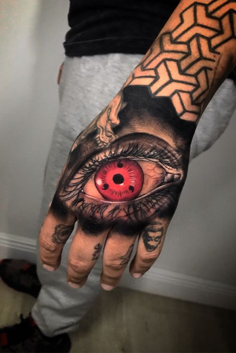 Tato Mata, Tato Naruto, Naruto Tattoos, Eye Tattoo Meaning, Hals Tattoo Mann, Tattoo Main, Japanese Hand Tattoos, Tattoo Hombre, Shadow Tattoo