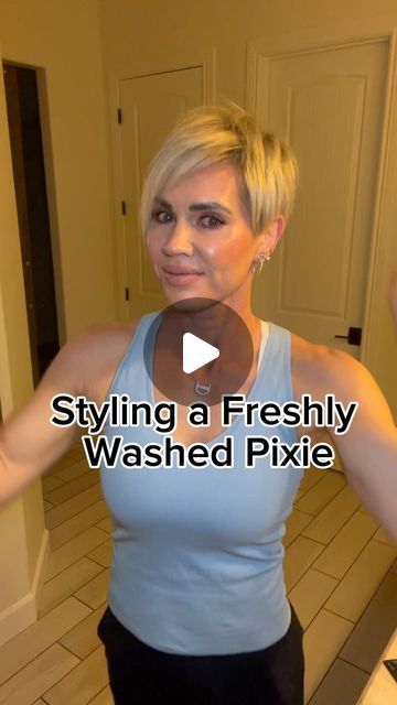 Pixie Haircut How To Style, Outfits That Look Good With Short Hair, Faux Hawk Pixie Shaved Sides For Women, Styling An Undercut Pixie, Flat Iron Pixie Hair, Fixing Short Hair Ideas, Hair Products For Pixie Style, Pixie Bob Styling Tutorial, How To Style My Pixie Haircut