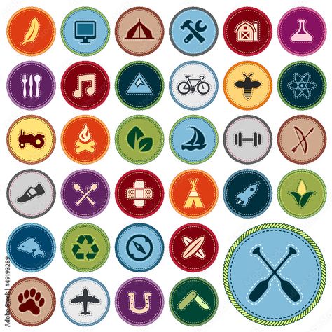 Descarga Merit badges vector de archivo y descubre vectores similares en Adobe Stock. Scout Merit Badges, Boy Scout Badges, Kids Checklist, Scout Badges, Merit Badge, Eagle Scout, Artist Portfolio, Art Icon, Eps Vector