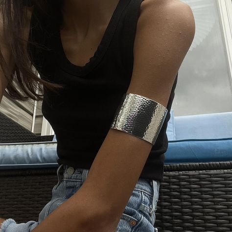 Silver arm cuff - Depop Arm Cuff Aesthetic, Arm Cuff Outfit, Silver Arm Band, Arm Cuff Jewelry, Silver Arm Cuff, Arm Bangles, Cuff Jewelry, Arm Cuff, Jewelry Inspo