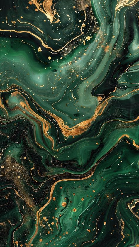 Marmer Background, Fall Marble Wallpaper, Liquid Marble Wallpaper, Green And Gold Wallpaper, Green Marble Texture, Liquid Marble, Gold Color Palettes, Verde Smeraldo, Flower Iphone Wallpaper