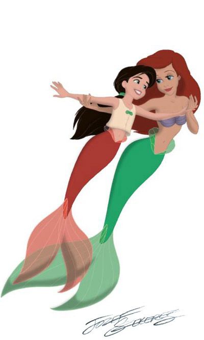 Ariel an Melody as mermaids Melody Little Mermaid, Princess Melody, Ariel Disney, Prințese Disney, Disney Princess Ariel, Mermaid Disney, Disney Ariel, Ariel The Little Mermaid, Disney Films