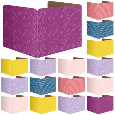 PRICES MAY VARY. School Privacy Boards Bulk: you will get 24 pieces of simple style student table dividers in 6 assorted colors, each color for 4 pieces, the desk boards are about 14 inches tall, the center panel is about 22 x 14 inches and each side panel is about 16 x 14 inches, overall length and height is about 54 x 14 inches, fitting the size of most desks; Privacy folders meet various needs of teachers parents, help students improve their concentration and keep away external distractions I Diy Test Dividers, Desk Dividers Diy, Privacy Folders For Students, Classroom Partition, Folders For School, Privacy Folders, Study Carrel, Student Table, Partition Panel