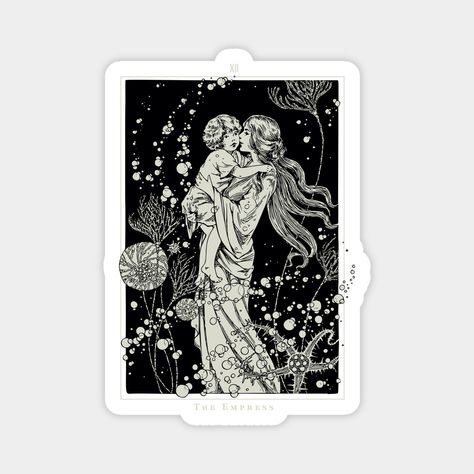 The Love Of A Mother, The Empress Tarot, Love Of A Mother, Empress Tarot Card, Tarot Card Tattoo, Tarot Tattoo, Empress Tarot, Other Mother, Baby Stickers