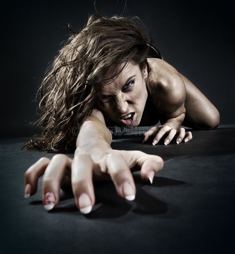 Evil woman. Creeping from dark , #spon, #woman, #Evil, #dark, #Creeping #ad Holding Dead Body Reference, Person Crawling Reference, Creepy Pose Reference, Evil Woman, Woman Stock Photo, Art Challenges, Action Pose Reference, People Poses, Female Pose Reference