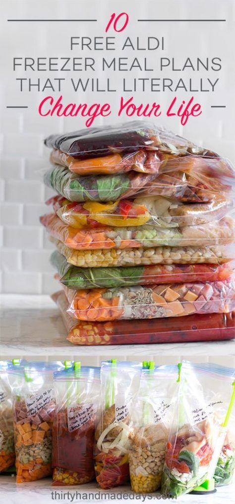 10 Free ALDI Freezer Meal Plans that will literally change your life! Each freezer meal plan includes free printable recipes and a grocery list. Freezer Meal Plan, Aldi Meal Plan, Freezer Dinners, Slow Cooker Freezer Meals, Printable Recipes, Freezer Meal Planning, Make Ahead Freezer Meals, Healthy Freezer Meals, Freezer Meal Prep