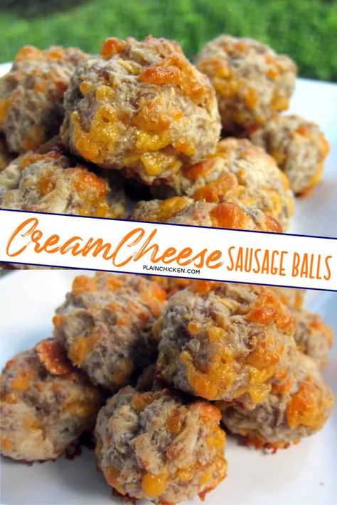 Best Sausage Balls, Best Sausage Ball Recipe, Gluten Free Sausage Balls, Easy Sausage Balls Recipes, Cheese Sausage Balls, Sausage Ball, Cream Cheese Sausage, Sausage Balls Bisquick, Cream Cheese Sausage Balls