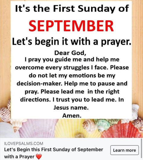 First Sunday Of September, First Sunday Of The Month Quotes, Thursday Morning Quotes, New Month Wishes, Gods Guidance, First Sunday, Good Morning God Quotes, History Quotes, Thursday Morning