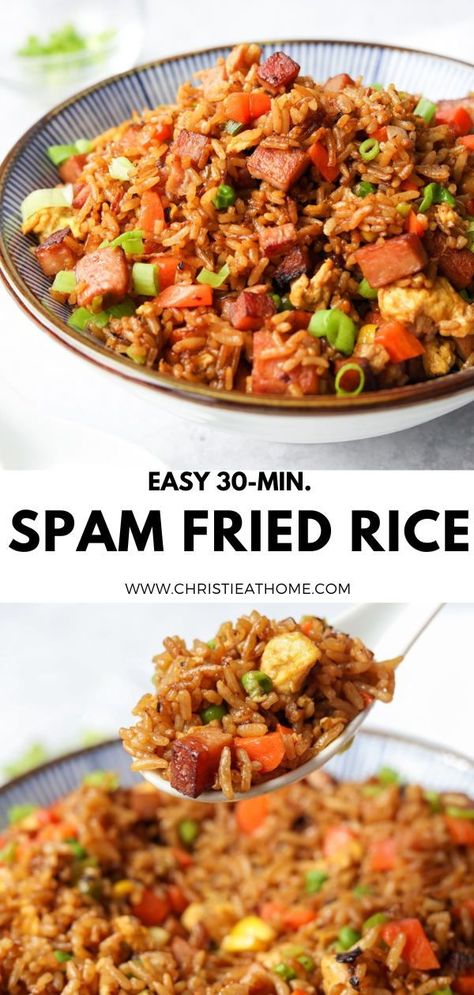 Hawaiian Spam Recipes, Spam And Rice, Spam Fried Rice Recipe, Spam Recipes Dinners, Garlic Corn, Hawaiian Fried Rice, Fried Spam, Spam Fried Rice, Staple Recipes