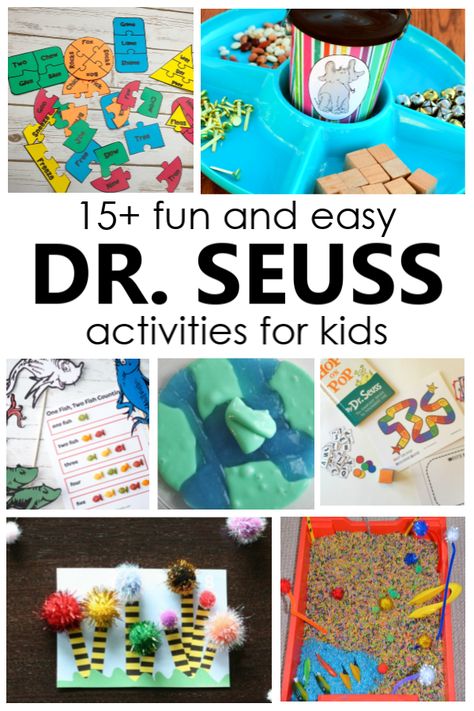 Dr Seuss Activities For Preschool, Dr Seuss Preschool Activities, Dr Seuss Preschool, Crafts By Month, Dr Seuss Activities, Dr Seuss Crafts, Seuss Crafts, Read Across America Day, Dr. Seuss