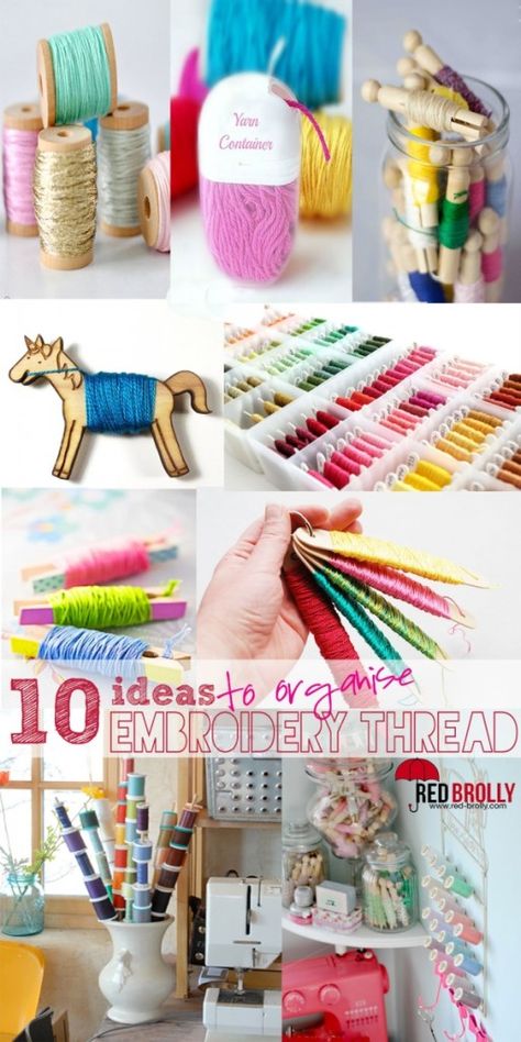 Embroidery Tips and Tricks - Create Craft Love Embroidery Floss Storage, Diy Embroidery Thread, Knitting Yarn Storage, Embroidery Storage, Red Brolly, Thread Organization, Thread Storage, Yarn Storage, Thread & Yarn