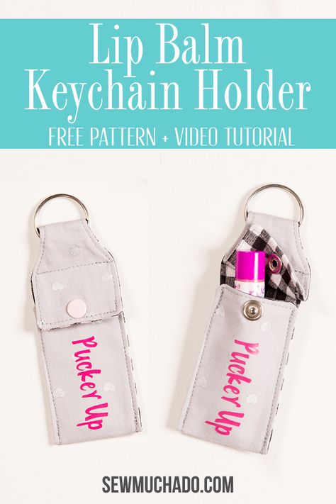 Use this keychain chapstick holder tutorial and free pattern to sew a cute and practical lip balm holder! Perfect for yourself or for gifts!