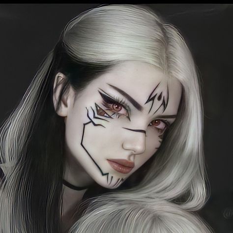 Anime Makeup, Graphic Makeup, Halloween Makeup Inspiration, Fotografi Vintage, Cool Makeup Looks, Idee Cosplay, Edgy Makeup, Halloween Makeup Looks, Halloween Make Up