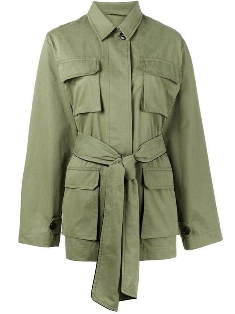 Ganni Jacket, Army Jackets, Military Jackets, Army Green Jacket, Army Jacket, Belted Jacket, Women Trends, Green Jacket, Jacket Sale