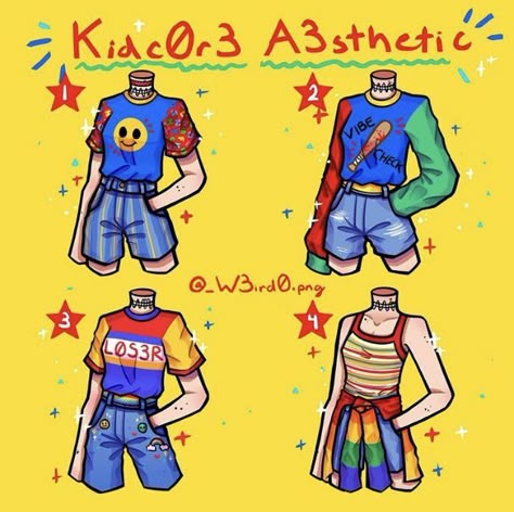 Art Kid Aesthetic, Kid Aesthetic, Kidcore Art, Art Outfits, Clothing Design Sketches, Drawing Anime Clothes, Small Drawings, Fashion Design Drawings, Drawing Clothes