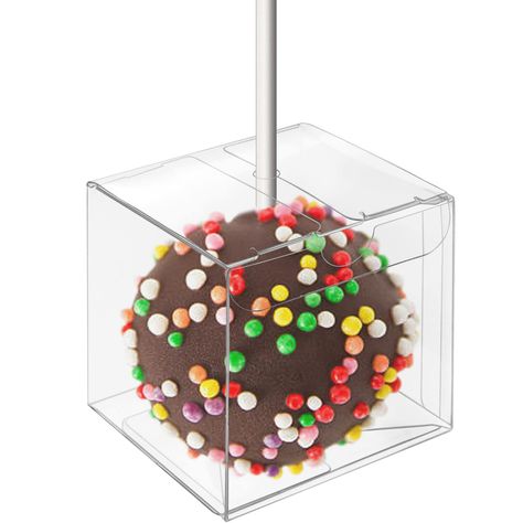 PRICES MAY VARY. High Quality Cake Pop Container: Cake pop boxes are made of thick top food grade plastic, lead & phthalate-free, odorless, safe for packing cake pop, lollipop, rice crispy, etc. Designed a hole to hold cake pop. Package & Dimension: Total 50 pack of cake pop box, Length 2" x Width 2" x Height 2" inches, suitable size to fit single cake pop. Protective Film: There are protect film on the surface of the boxes to avoid scratches during shipment. Just peel off the outer protect film Cake Pop Boxes, Pop Box, Take Out Containers, Transparent Box, Handmade Cake, Clear Box, Custom Balloons, Small Gift Boxes, Rice Crispy