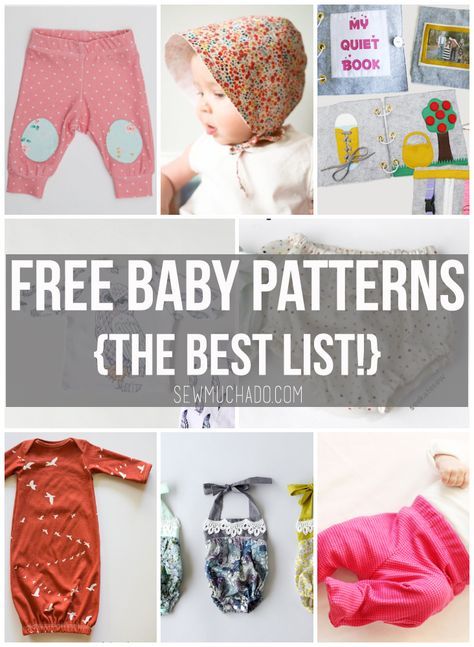 Free Baby Patterns - the best list of free sewing patterns to make for your little ones or baby gifts! #sew #sewing #freepattern #sewmuchado #diy #sewingforbaby Lucy Pearl, Sewing Curtains, Free Baby Patterns, Diy Bebe, Diy Vetement, Beginner Sewing Projects Easy, Leftover Fabric, Ropa Diy, Sewing Projects For Beginners