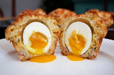 Handheld Breakfast, Sausage Muffins, Soft Boiled Egg, Savory Muffins, Boiled Egg Diet, Soft Boiled Eggs, Egg Diet, Breakfast Muffins, Boiled Egg