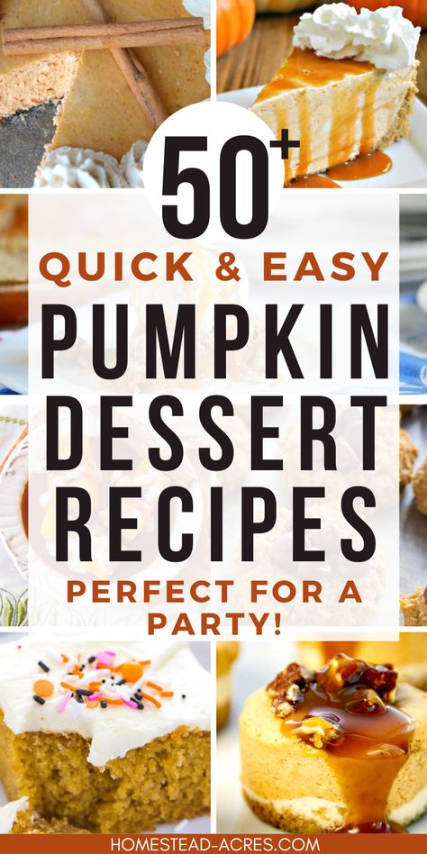 Easy Pumpkin Deserts Recipes, Halloween Pumpkin Pie Ideas, Quick And Easy Pumpkin Dessert Recipes, Easiest Fall Dessert, Deserts With Pumpkin, Pumpkin Cake Dessert, Pumpkin Party Desserts, Great Pumpkin Dessert, Quick Pumpkin Desserts