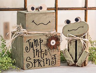 KP Creek Gifts - Lath Froggy Crate Scrap Wood Spring Decor, 2x4 Crafts, Spring Wood Crafts, Summertime Crafts, Easter Wood Crafts, Wood Craft Patterns, St Patricks Crafts, Wood Block Crafts, Fox Decor