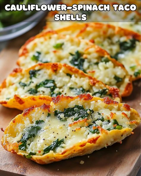 Cauliflower-Spinach Taco Shells: A Nutritious and Tasty Twist on Tacos Mediterranean Diet Recipes For Beginners, Sesame Seeds Recipes, Sweet Potato Recipes Roasted, Veggie Pies, Vegetable Pancakes, Taco Shells, Taco Ingredients, Baked Eggplant, Healthy Tacos