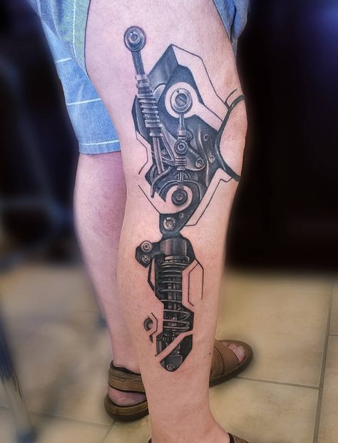 Mechanical Robot Tattoo Design, Bionic Knee Tattoo, Steampunk Leg Tattoo, Cybernetic Tattoo Arm, Bionic Leg Tattoo, Mechanical Leg Tattoo, Biochemical Tattoo, Bionic Tattoo, Cybernetic Tattoo