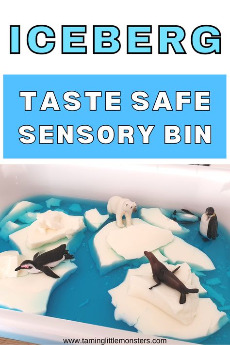 Winter Animal Sensory For Toddlers, Igloo Sensory Bin, Arctic Animal Sensory For Toddlers, Winter Water Table Ideas, Taste Safe Christmas Sensory Bin, Winter Animals Sensory Bin, January Activities For Babies, Polar Bear Sensory Bin, Penguin Sensory Activity