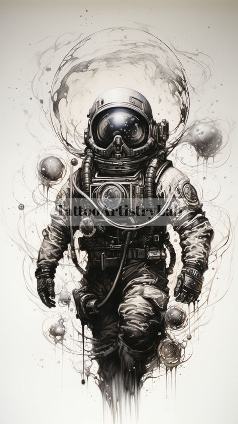 The downloaded file is of course without watermark Image size: 3264x5824px Unique tattoo idea for your next tattoo or simply as a printable image for your decoration Sketched Tattoo Design, Scope Tattoo, Spaceman Tattoo, Astronaut Tattoo Ideas, Tattoo Astronaut, Astronaut Tattoos, Telescope Drawing, Space Tattoo Designs, Windmill Tattoo