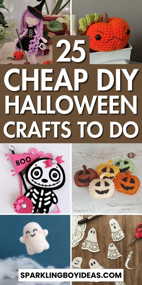 15 DIY Halloween Crafts 23 Easy Witch Crafts Diy, Wood Halloween Crafts, Easy Diy Halloween Crafts, Halloween Ornaments Diy, Creepy Diy, Witchy Diy, Creepy Crafts, Cheap Halloween Diy, Diy Halloween Crafts