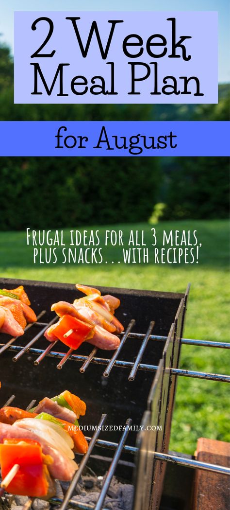 2 Week Meal Plan for early August. Get frugal menu planning ideas for all meals and snacks. Includes recipes! Looking for meal ideas to eat in August or summer? This list of meals will give you a great start. August Meal Ideas, August Meal Plan, Menu Planning Ideas, 2 Week Meal Plan, Bagel French Toast, List Of Meals, Meal Planning Board, Honey Barbecue, Waffles Easy