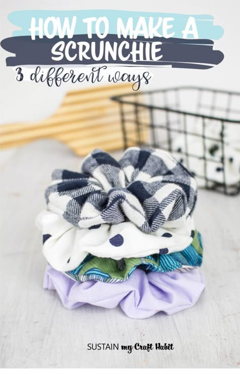 Scrunchie Diy Free Pattern, Small Sewing Projects To Sell, Sewing Scrunchies, Scrunchies Tutorial, Scrunchie Business, How To Make Scrunchies, Diy Hair Scrunchies, Fabric Crafts Diy, Scrunchies Diy