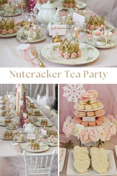 Sugarplum Fairy Tea Party, Sugar Plum Fairy Decorations, Nutcracker Land Of Sweets Party, Nutcracker Dessert Ideas, Sugarplum Fairy Party, Sugarplum Fairy Birthday Party, Nutcracker Food Ideas, Nutcracker Birthday Party Ideas, Gingerbread Tea Party