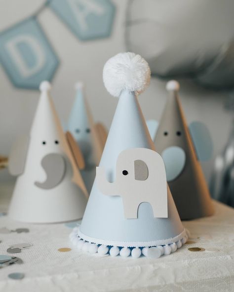 Party Hats🎉 Choose for the birthday baby or guests and create a special mood at your celebration🎈 More on out Etsy Shop💌 #etsyshop #etsyseller #partydecorations #partydecor #birthdaydecoration #birthdaydecor #firstbirthday #birthdayparty #partyhat #partyhats #kidspartyideas Elephant Birthday Theme, Elephant Theme Birthday Party, Elephant Birthday Party, Birthday Theme Decoration, Elephant First Birthday, Boy Birthday Decorations, Elephant Birthday, Push Pop, Elephant Theme