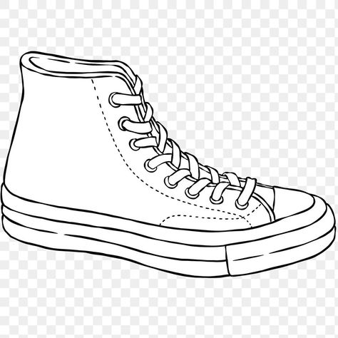 Converse Template, Sneaker Outline, Shoe Outline, Sneaker Illustration, Sneakers Png, Sneaker Png, Top Png, Shoes Vector, Sneakers Illustration